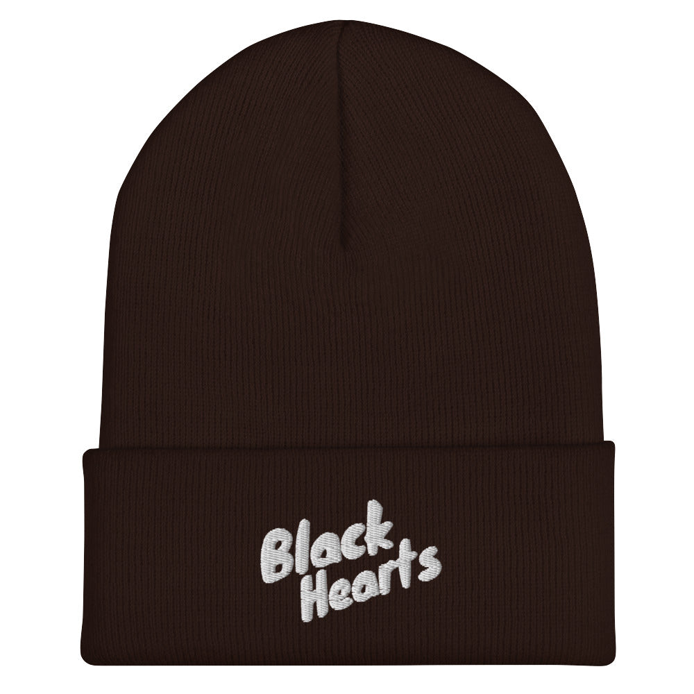 Black Hearted Everyday Cuffed Beanie