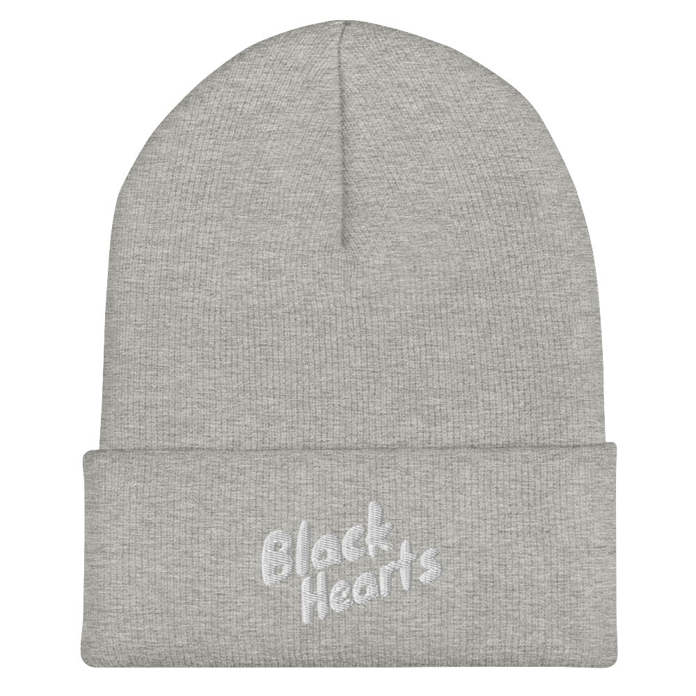 Black Hearted Everyday Cuffed Beanie