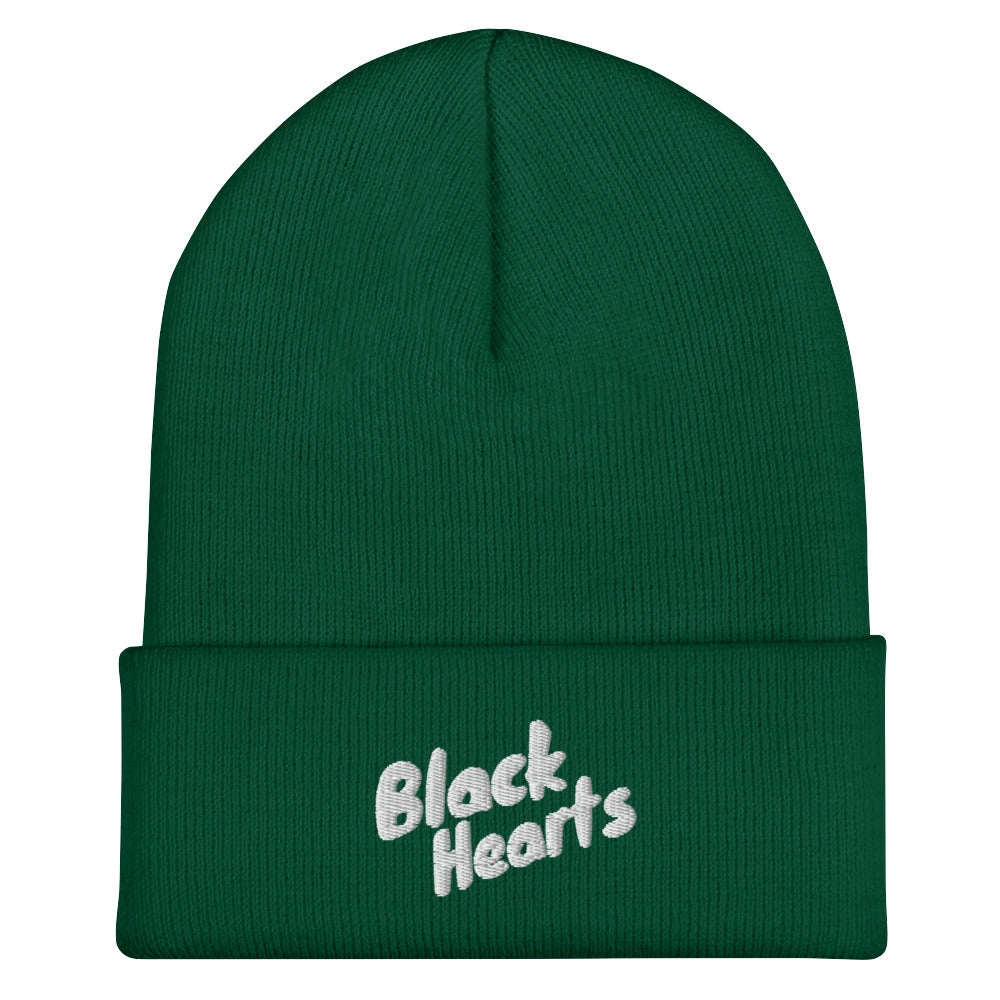 Black Hearted Everyday Cuffed Beanie